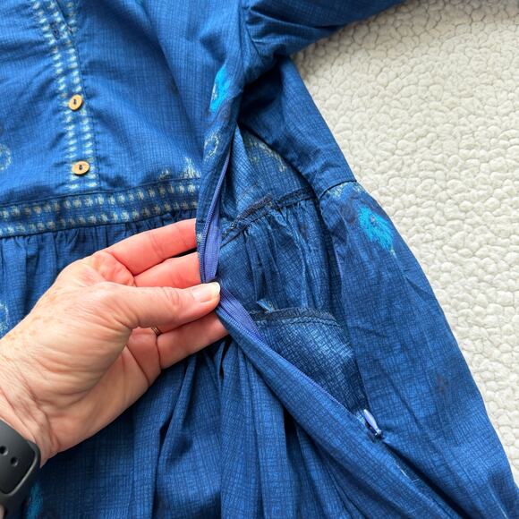 Vishudh Blue Fit and Flare 100% Cotton Dress Small - Picture 11 of 13